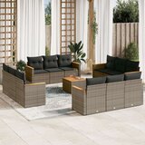  13-dijelni set vrtnih sofa od poliratana s jastucima sivi | shoptok.hr