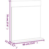  Kupaonsko ogledalo s policom BERG crno 60x12x70 cm masivno drvo | shoptok.hr