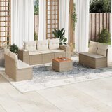 Maison Chic Seti vrtnega pohištva - Vrtna garnitura - Vrtni pohištvo set 8-delna z blazinami bež poli ratan, (21800094) | Shoptok.si
