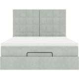  Otomanski krevet s madracima svijetlosivi 140x190 cm baršunasti | Eponuda.com
