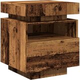 vidaXL Noćni ormarić s LED svjetlima staro drvo 40x39x48,5 cm Cijene