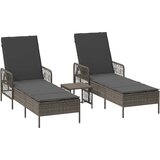  Ležaljka 3 pcs Siva i tamno siva 55 x 200 x 92 cm poliratan | shoptok.hr