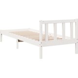 vidaXL Daljši posteljni okvir brez vzmetnice bel 90x210 cm borovina | Shoptok.si