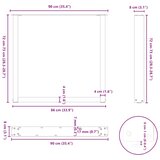 Noge za blagovaonski stol U-oblik 3 kom Bijele 90 x (72-73) cm Čelik | shoptok.hr