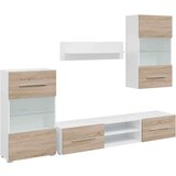 TV jedinice od 5 dijelova s LED rasvjetom od drva sonoma hrast | shoptok.hr