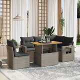 vidaXL 6-dijelni set vrtnih sofa od poliratana s jastucima sivi | shoptok.hr