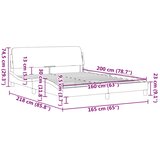  Okvir za krevet Dover tamnosivi 160x200 cm baršunasti | shoptok.hr