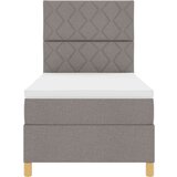 vidaXL vzmetnica s posteljnim okvirjem taupe 90x200 cm tkanina, (22082568) | Shoptok.si