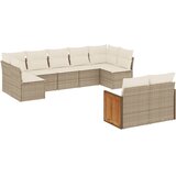 9-dijelni set vrtnih sofa s jastucima bež od poliratana | shoptok.hr