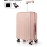  Ručni kofer (kabinski) 55 cm roze + gratis organizator za dokumenta – sa USB punjačem/ držačem za piće i dodatnom kukom + gratis organizatorom za dokumenta | Eponuda.com