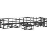  Sjedeća garnitura za vrt s jastukom 7 pcs Crna Aluminij | shoptok.hr