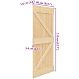  Vrata NARVIK Prirodna 80 x 210 cm Čvrsta borovina | shoptok.hr