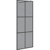  Zid za walk-in tuš Crna 80 x 195 cm Staklo otporno na udarce | shoptok.hr