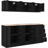  Garažni ormarići 6 kom crni od konstruiranog drva | shoptok.hr
