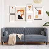 vidaXL Kavč chesterfield z vzglavniki trosed temno siv žamet Cene