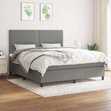  Box spring postelja z vzmetnico temno siva 160x200 cm blago, (20901756) | Shoptok.si