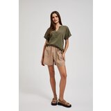 Moodo Women's linen shorts - light brown Cene