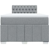 vidaXL Boxspring postelja z vzmetnico svetlo siva 120x190 cm blago | Shoptok.si