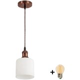 Brilagi LED luster na sajli RETRO GLASS 1xE27/60W/230V Ø 13 cm bakarna/bela Cene