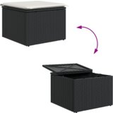 vidaXL 6-delni vrtni kavč set s blazinami Črna poli ratan akacija | Shoptok.si