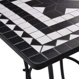 In 3-dijelni bistro set s keramičkim pločicama crno-bijeli | shoptok.hr