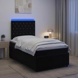  LED okvir za krevet s madracem Crna 120 x 190 cm Baršun | shoptok.hr
