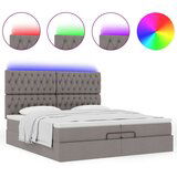  Otomanski okvir kreveta s madracima smeđesivi 200x200cm tkanine | shoptok.hr