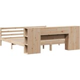 vidaXL Krevet s regalom za knjige bez madraca 200 x 200 cm od borovine | shoptok.hr