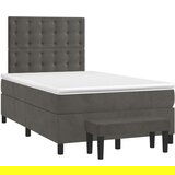 Box spring postelja z vzmetnico temno siva 120x200 cm žamet, (20790032) | Shoptok.si