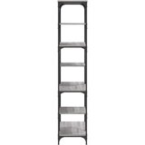 Police za knjige siva boja hrasta 91x36x176 cm drvo i željezo | shoptok.hr