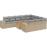  11-dijelni set vrtnih sofa od poliratana s jastucima bež | shoptok.hr