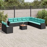  Vrtna sedežna garnitura 12-delna z blazinami črn poli ratan, (21093200) | Shoptok.si