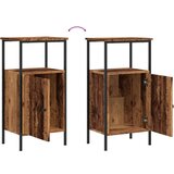 vidaXL Nočna omarica Old Wood 41x31x80 cm Inženirski les | Shoptok.si