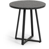 Kave Home Crni vrtni stol s kamenom pločom Tella, ø 70 cm | shoptok.hr