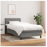 Box spring postelja z vzmetnico temno siva 100x200 cm blago | Shoptok.si