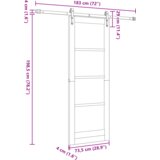 vidaXL drsna vrata s kompletom opreme 73.5x198.5 cm trdnega borovega lesa | Shoptok.si