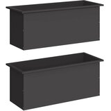 Vrtna posuda za sadnju s LED svjetlom 2 kom. Crna - Crna 40 x 100 x 40 cm 2 | shoptok.hr