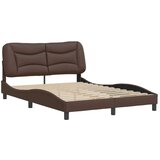  Posteljni okvir z vzglavjem rjav 140x190 cm umetno usnje, (21088921) | Shoptok.si