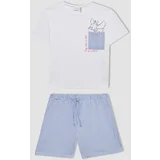 Defacto Girl's Disney Dumbo Short Sleeve Pajama Set with Shorts