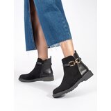 Shelvt Women's black ankle boots with a decorative buckle Cijene