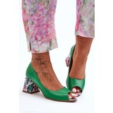 Boto Leather Pumps with Ornamental Heel Lewski Shoes | Shoptok.si