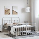 Metalni okvir kreveta uzglavlje i podnožje bijeli 150 x 200 cm | shoptok.hr