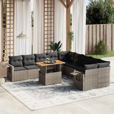  11-dijelni set vrtnih sofa od poliratana s jastucima sivi | shoptok.hr