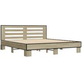  Okvir za krevet boja hrasta 200x200cm konstruirano drvo i metal | shoptok.hr
