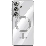 Mehko ohišje MagSafe za Galaxy S26, odporno na udarce, s kromiranim robom, Srebrna, (5000190125)