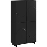  Visoka komoda Crna 79 x 41 x 151 cm Konstruirano drvo - Crna Cijene