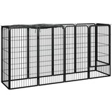 vidaXL Pasja ograda z 10 paneli črna 50x100 cm prašno barvano jeklo | Shoptok.si