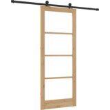 vidaXL Drsna vrata z okovjem 'ORKDAL'86x211 cm, Notranja vrata z steklom 'ORKDAL'86x211x4 cm iz trdega lesa bora | Shoptok.si