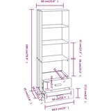  Visoka komoda HAMAR bijela 60 x 35 x 180 cm od masivne borovine | shoptok.hr