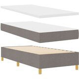 Box Postelja s podlogo z vzmetnico in klopjo Taupe 90x200 cm Tkanina, (22049542) | Shoptok.si